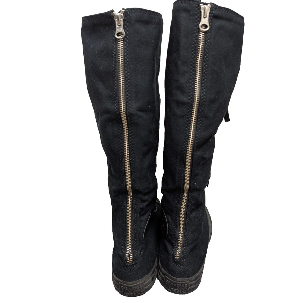 Converse XX Hi Sneakers Womens 9.5 All Black Knee High Zip Y2K Goth Punk Grunge - Picture 5 of 7